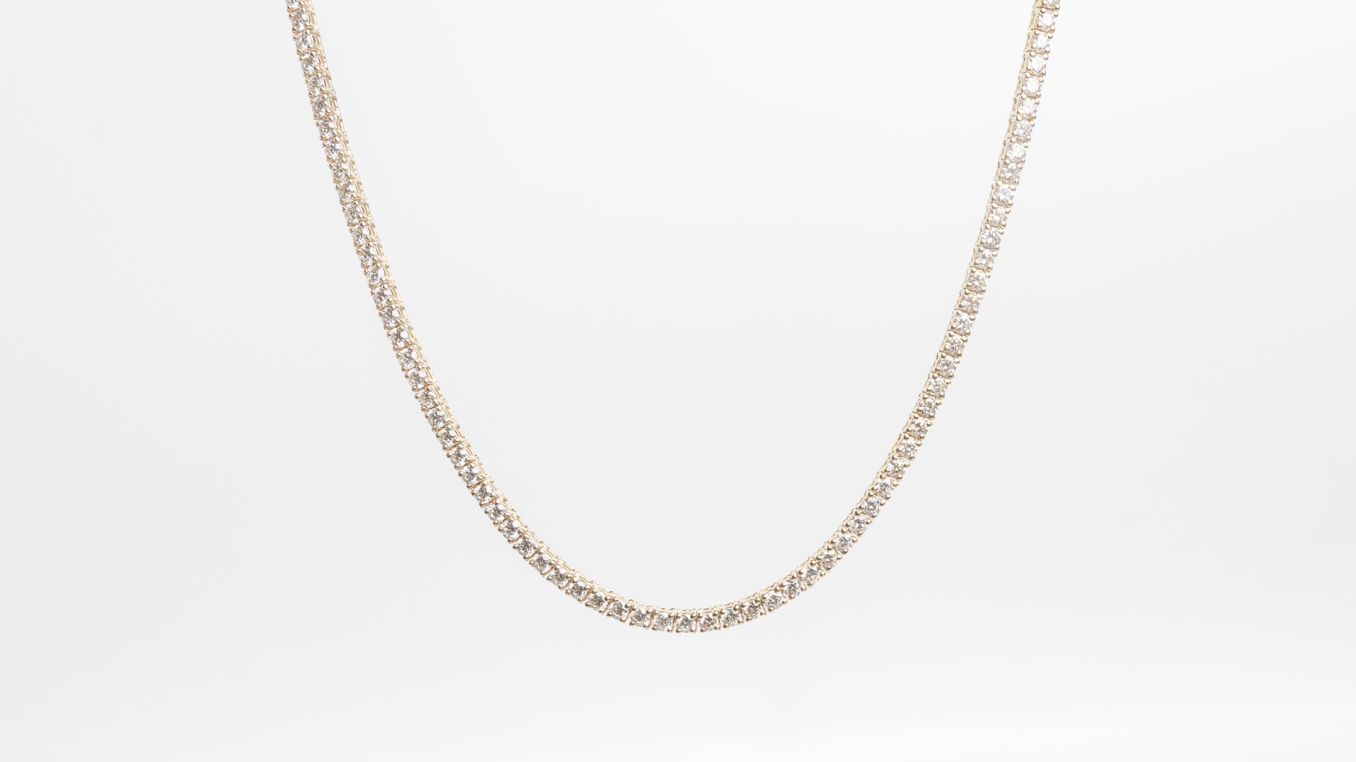 bezel diamond tennis necklace