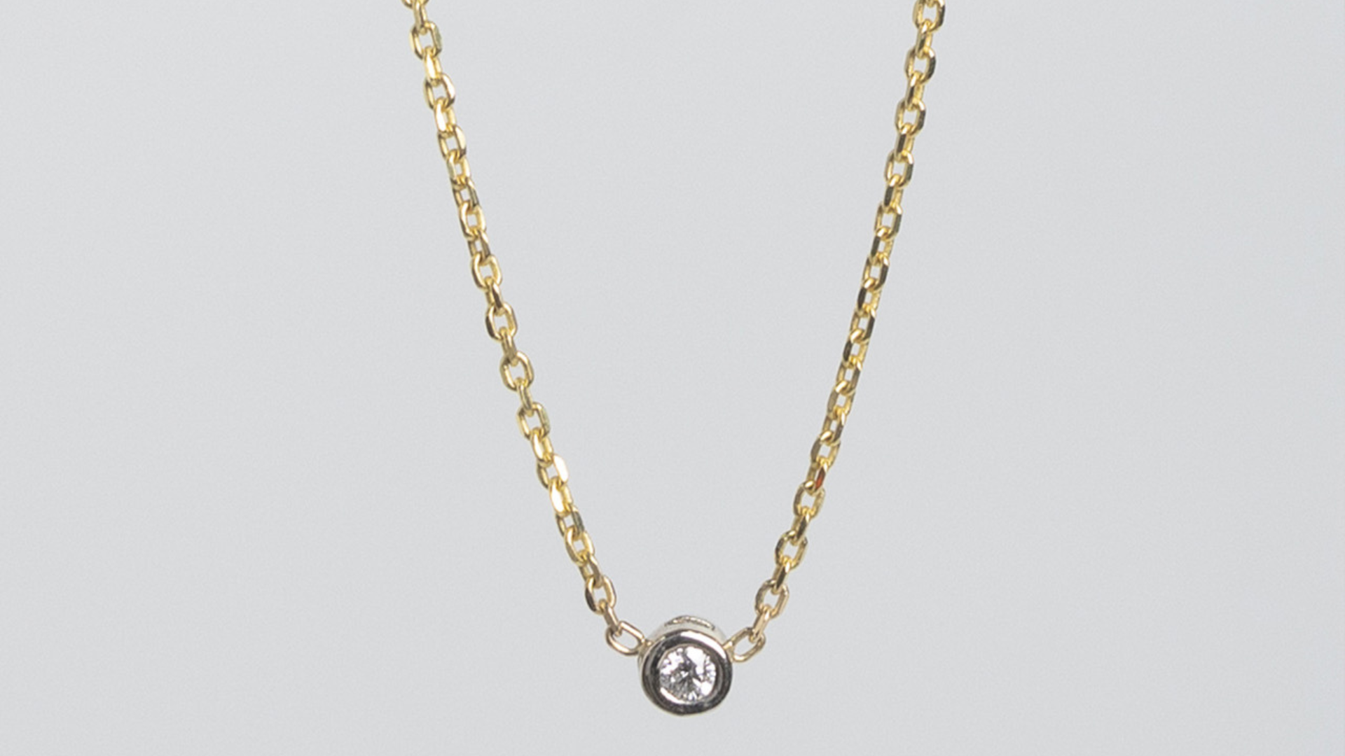 Bezel Diamond Solitaire Necklace | Natural