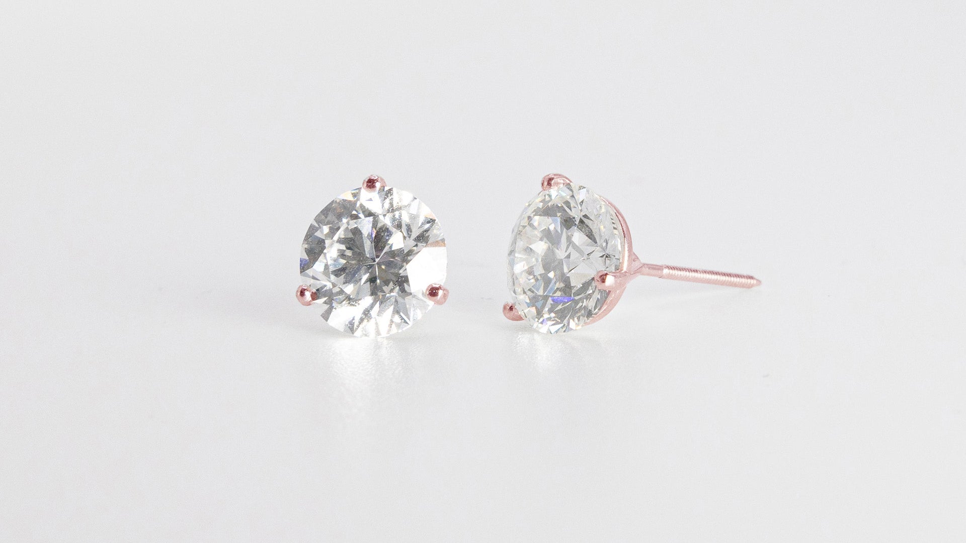 3 Prong Diamond Stud Earring | Lab