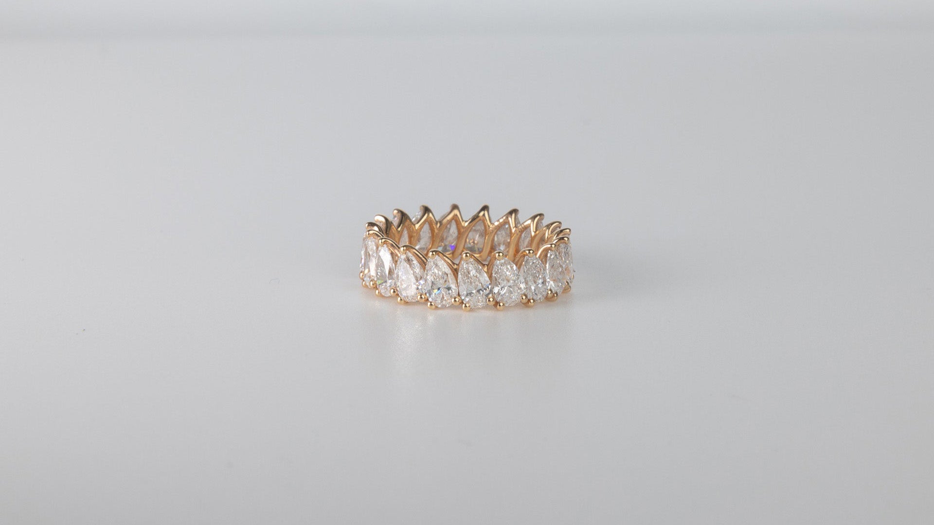 Slanted Pear Diamond Eternity Ring | Natural