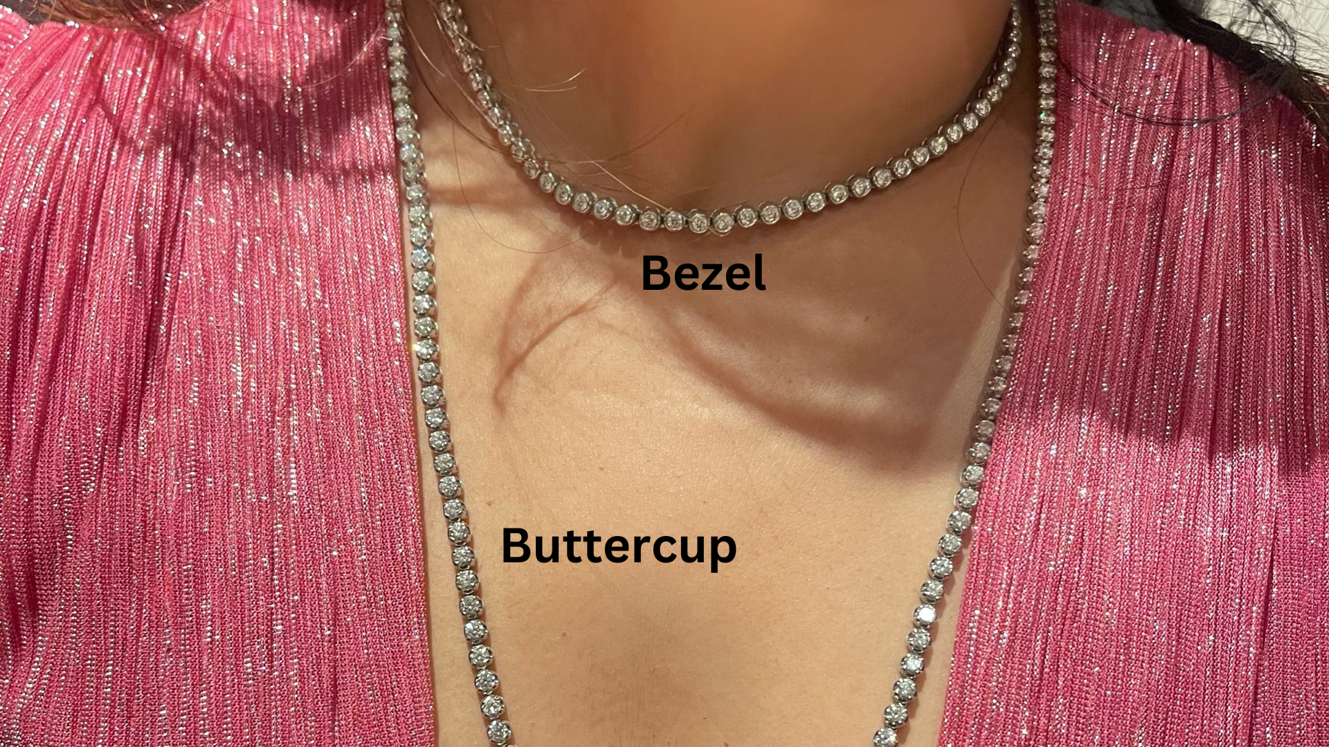 bezel diamond tennis necklace